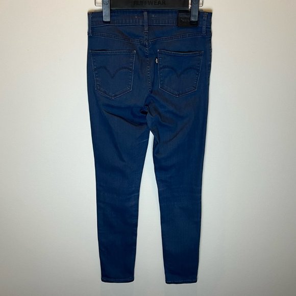 Levi's 721 Stretchy High Rise Skinny Jeans Dark Blue - Picture 2 of 5